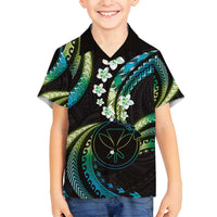 Hawaii Map Kanaka Maoli Family Matching Summer Maxi Dress and Hawaiian Shirt Fantastic Frangipani Chartreuse Cyan