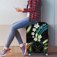 Hawaii Map Kanaka Maoli Luggage Cover Fantastic Frangipani Chartreuse Cyan