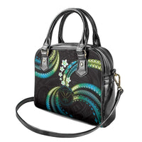 Hawaii Map Kanaka Maoli Shoulder Handbag Fantastic Frangipani Chartreuse Cyan