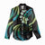 Hawaii Map Kanaka Maoli Women Casual Shirt Fantastic Frangipani Chartreuse Cyan
