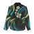 Hawaii Map Kanaka Maoli Women Casual Shirt Fantastic Frangipani Chartreuse Cyan