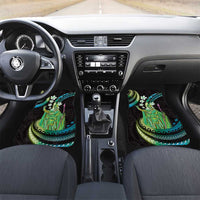 Hawaii King Kamehameha Car Mats Fantastic Plumeria Chartreuse Cyan