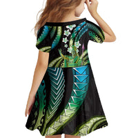 Hawaii King Kamehameha Family Matching Off Shoulder Maxi Dress and Hawaiian Shirt Fantastic Plumeria Chartreuse Cyan