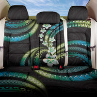 Hawaii Plumeria Back Car Seat Cover Chartreuse Cyan Polynesian Pattern