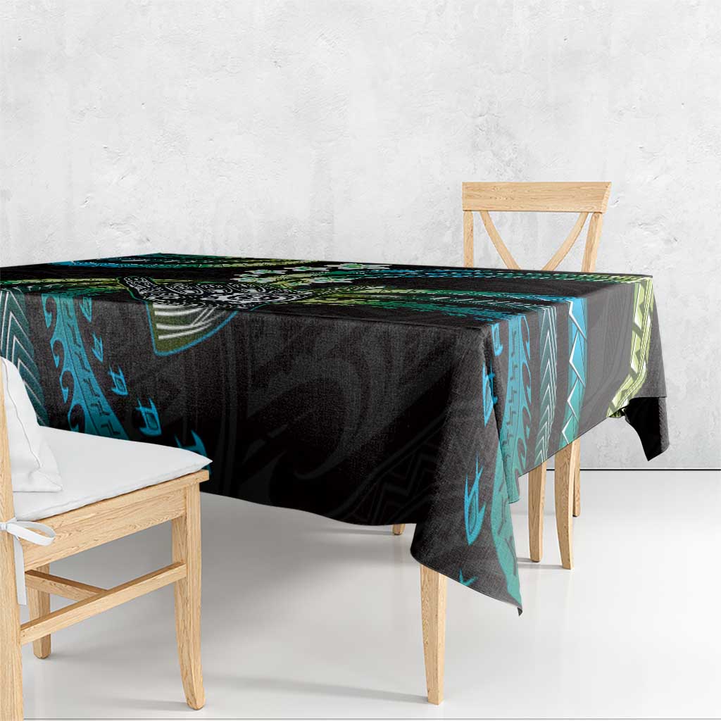 Hawaii Shaka Sign Tablecloth Fantastic Frangipani Chartreuse Cyan