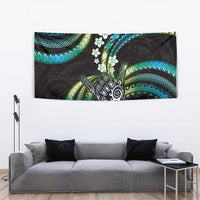 Hawaii Shaka Sign Tapestry Fantastic Frangipani Chartreuse Cyan