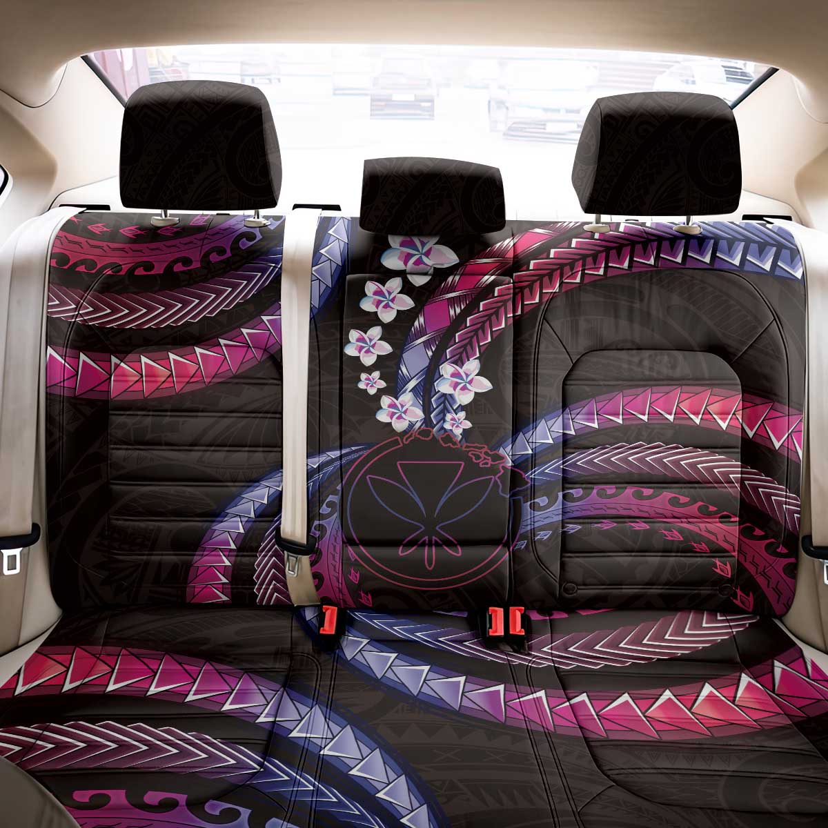 Hawaii Map Kanaka Maoli Back Car Seat Cover Fantastic Frangipani Sweet Dream