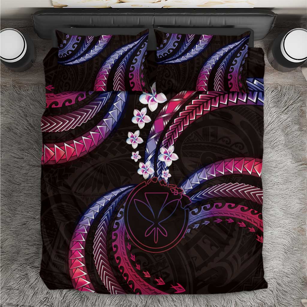 Hawaii Map Kanaka Maoli Bedding Set Fantastic Frangipani Sweet Dream