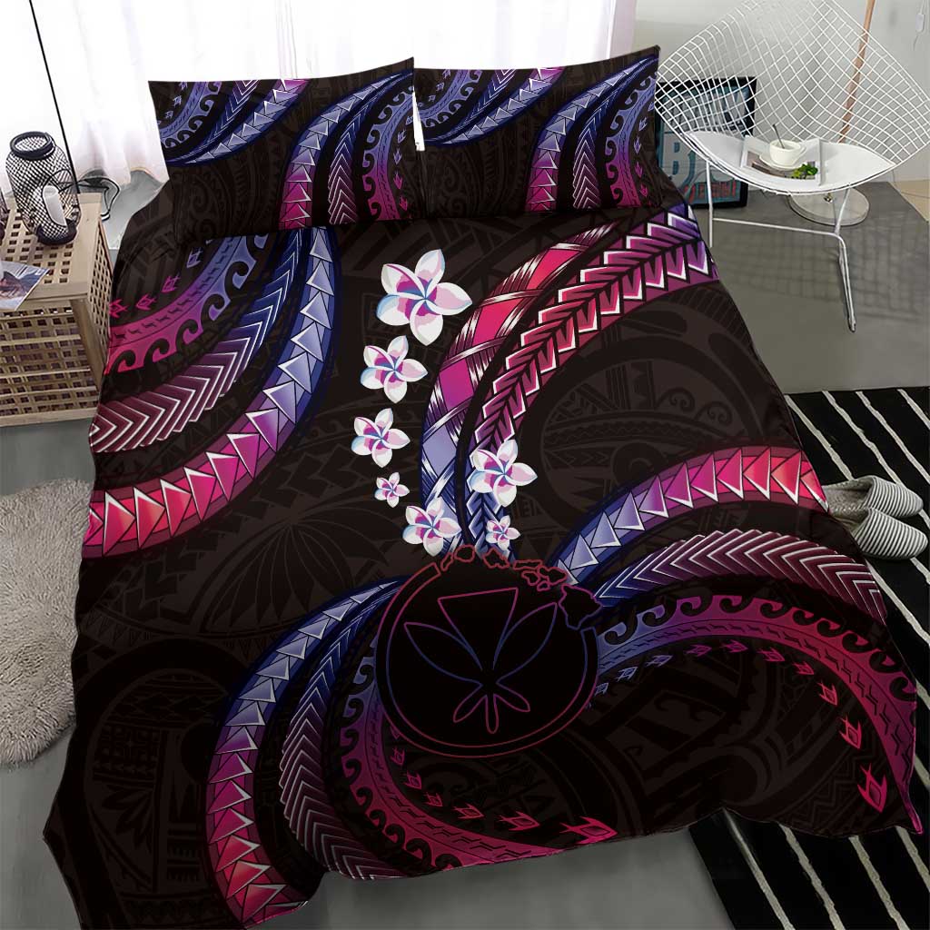 Hawaii Map Kanaka Maoli Bedding Set Fantastic Frangipani Sweet Dream