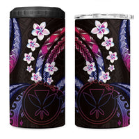 Hawaii Map Kanaka Maoli 4 in 1 Can Cooler Tumbler Fantastic Frangipani Sweet Dream