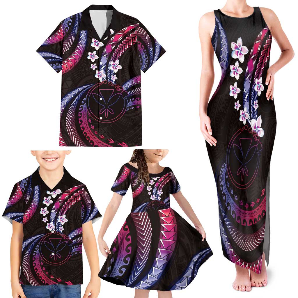 Hawaii Map Kanaka Maoli Family Matching Tank Maxi Dress and Hawaiian Shirt Fantastic Frangipani Sweet Dream