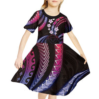 Hawaii Map Kanaka Maoli Kid Short Sleeve Dress Fantastic Frangipani Sweet Dream