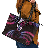 Hawaii Map Kanaka Maoli Leather Tote Bag Fantastic Frangipani Sweet Dream