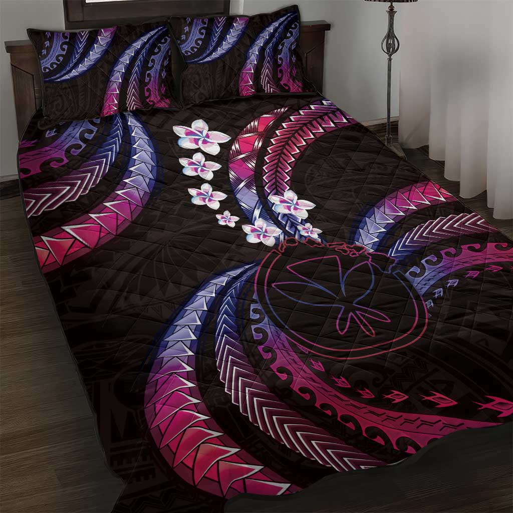 Hawaii Map Kanaka Maoli Quilt Bed Set Fantastic Frangipani Sweet Dream