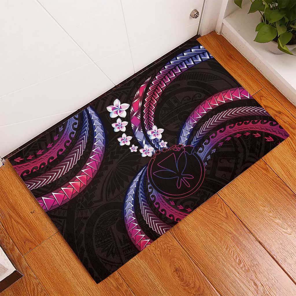 Hawaii Map Kanaka Maoli Rubber Doormat Fantastic Frangipani Sweet Dream