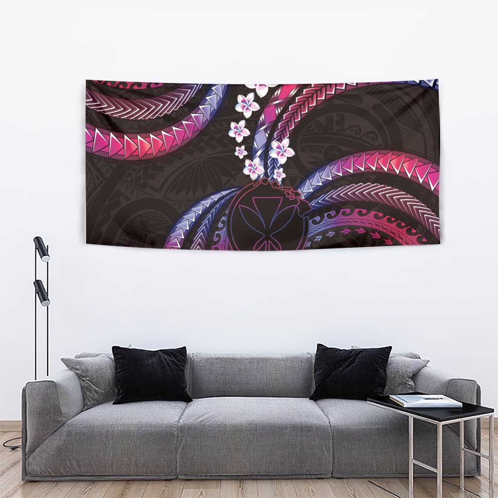 Hawaii Map Kanaka Maoli Tapestry Fantastic Frangipani Sweet Dream