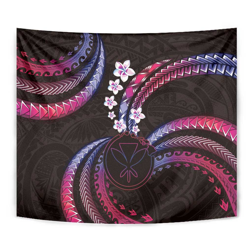 Hawaii Map Kanaka Maoli Tapestry Fantastic Frangipani Sweet Dream