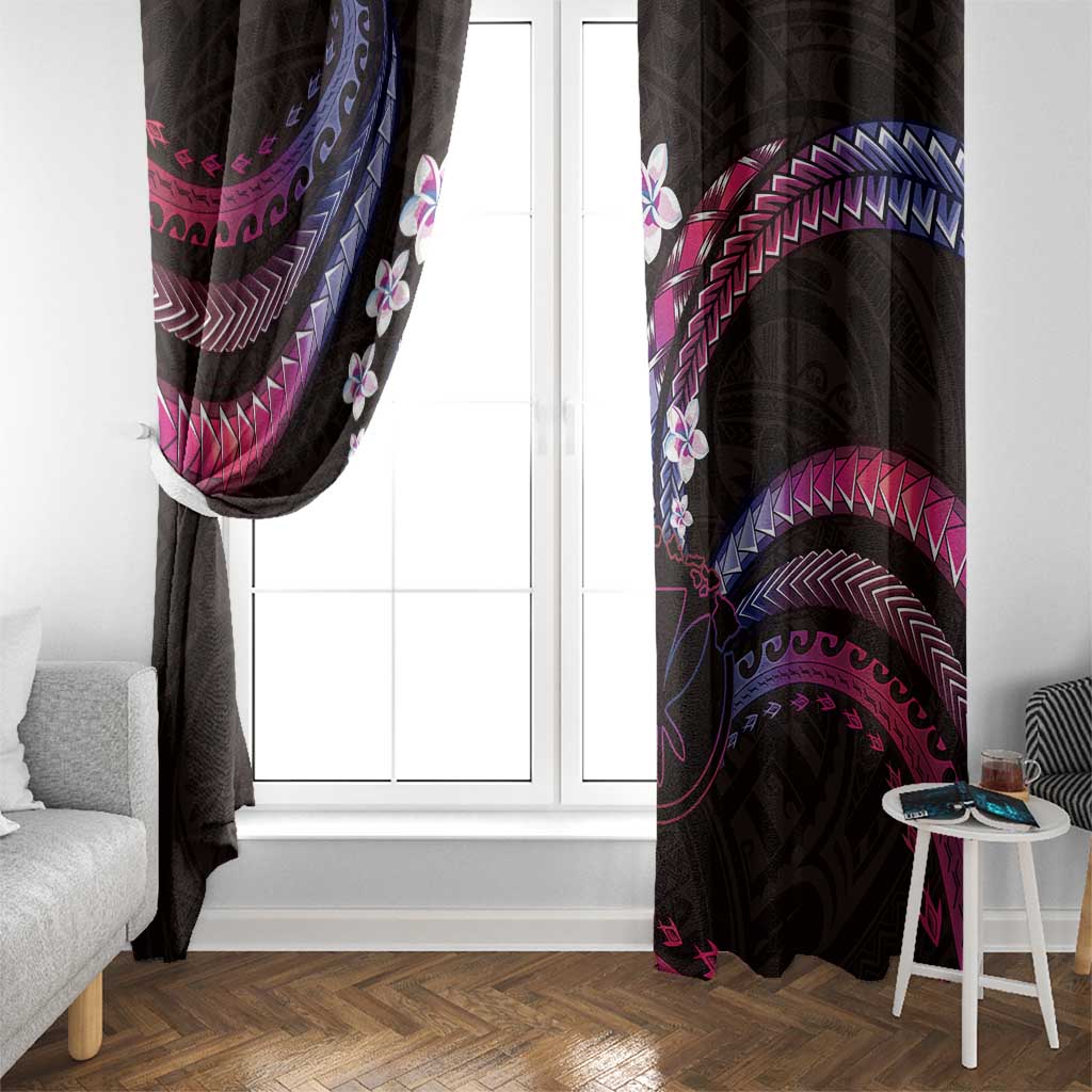 Hawaii Map Kanaka Maoli Window Curtain Fantastic Frangipani Sweet Dream