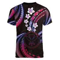 Hawaii Map Kanaka Maoli Women V-Neck T-Shirt Fantastic Frangipani Sweet Dream