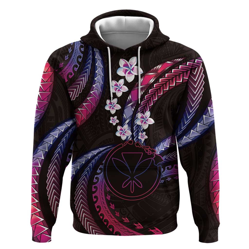 Hawaii Map Kanaka Maoli Zip Hoodie Fantastic Frangipani Sweet Dream