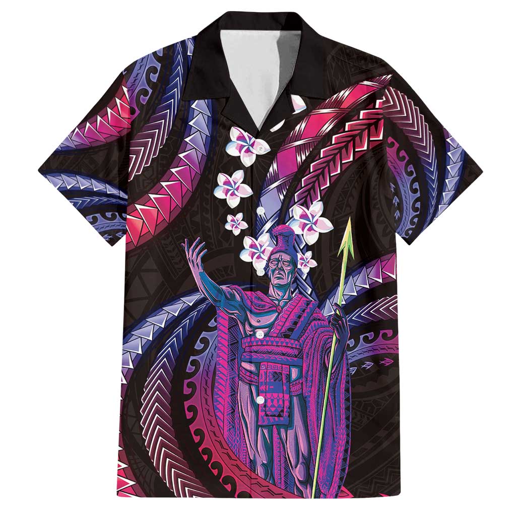 Hawaii King Kamehameha Family Matching Off Shoulder Short Dress and Hawaiian Shirt Fantastic Plumeria Sweet Vibes
