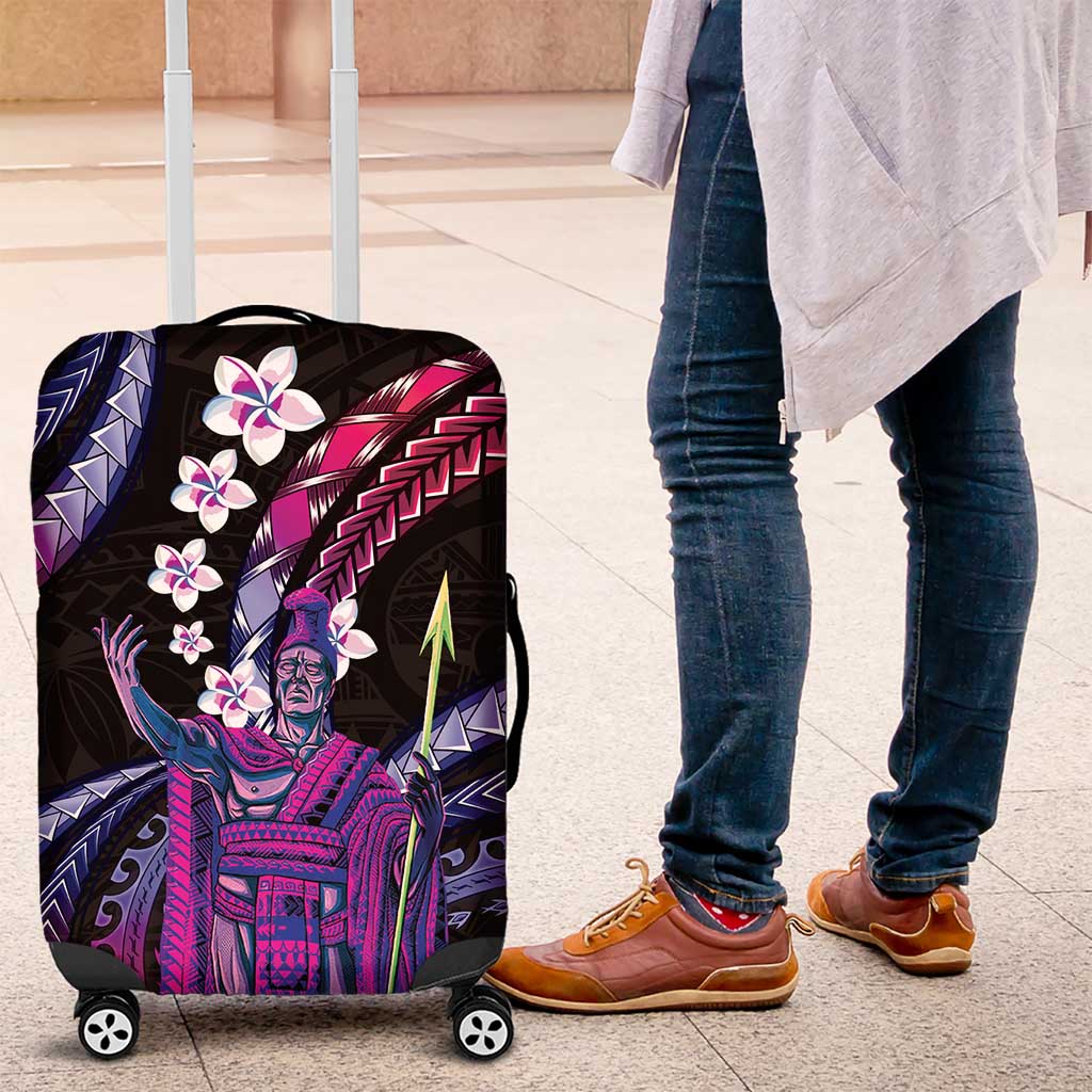 Hawaii King Kamehameha Luggage Cover Fantastic Plumeria Sweet Vibes