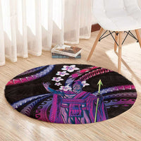 Hawaii King Kamehameha Round Carpet Fantastic Plumeria Sweet Vibes