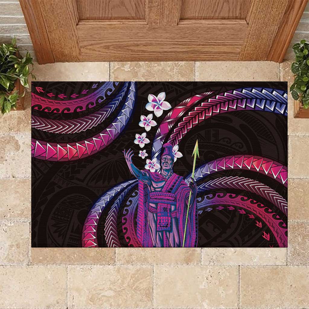 Hawaii King Kamehameha Rubber Doormat Fantastic Plumeria Sweet Vibes