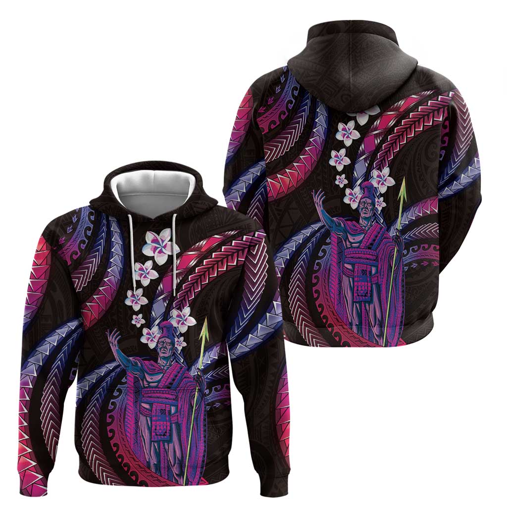 Hawaii King Kamehameha Zip Hoodie Fantastic Plumeria Sweet Vibes