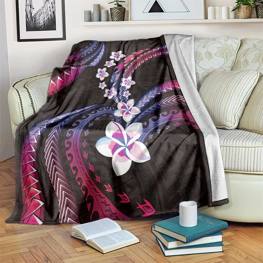 Hawaii Plumeria Blanket Sweet Gradient Polynesian Pattern