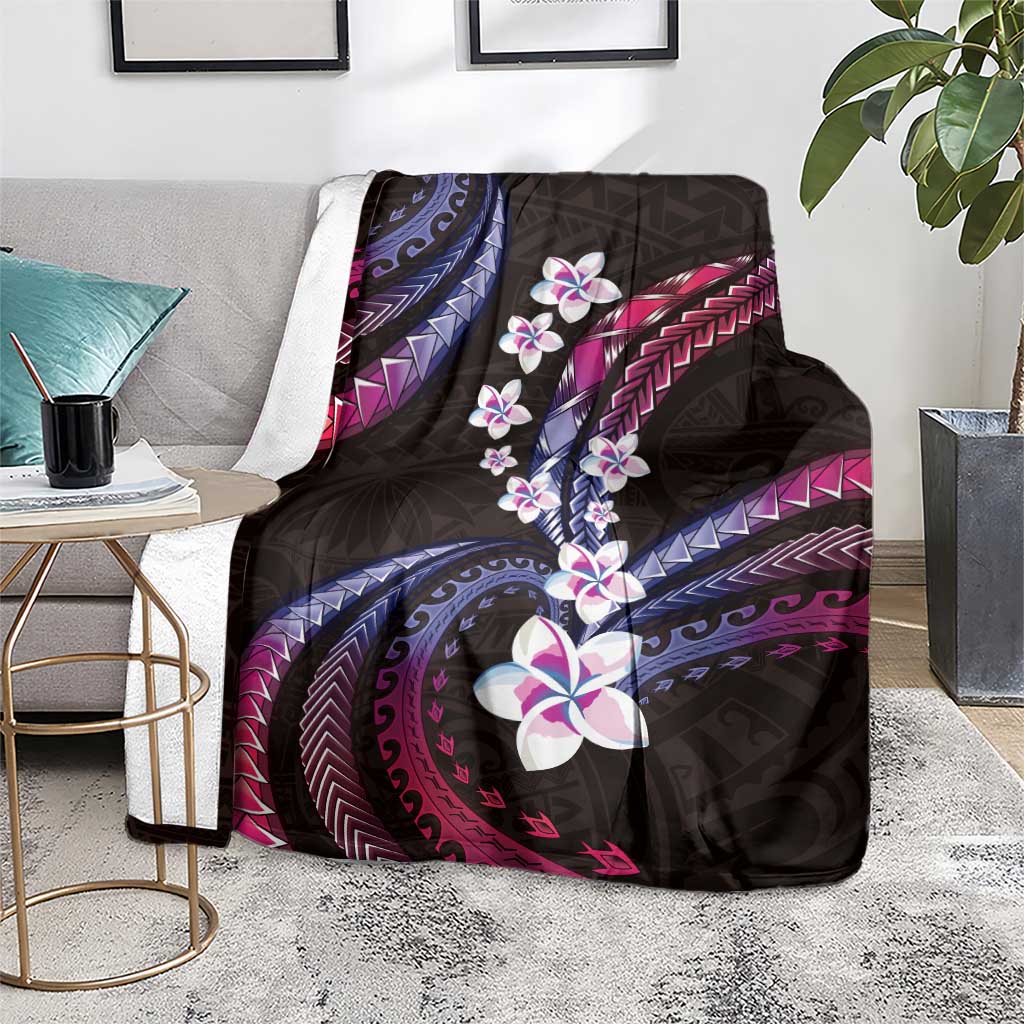Hawaii Plumeria Blanket Sweet Gradient Polynesian Pattern