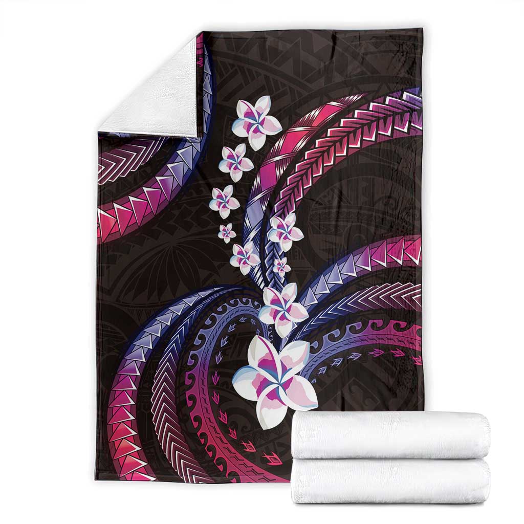 Hawaii Plumeria Blanket Sweet Gradient Polynesian Pattern