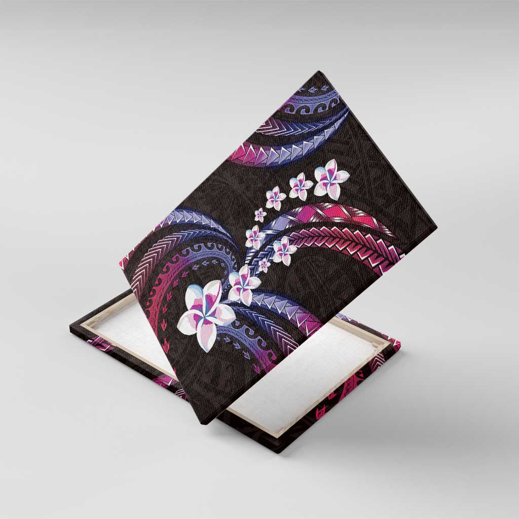 Hawaii Plumeria Canvas Wall Art Sweet Gradient Polynesian Pattern