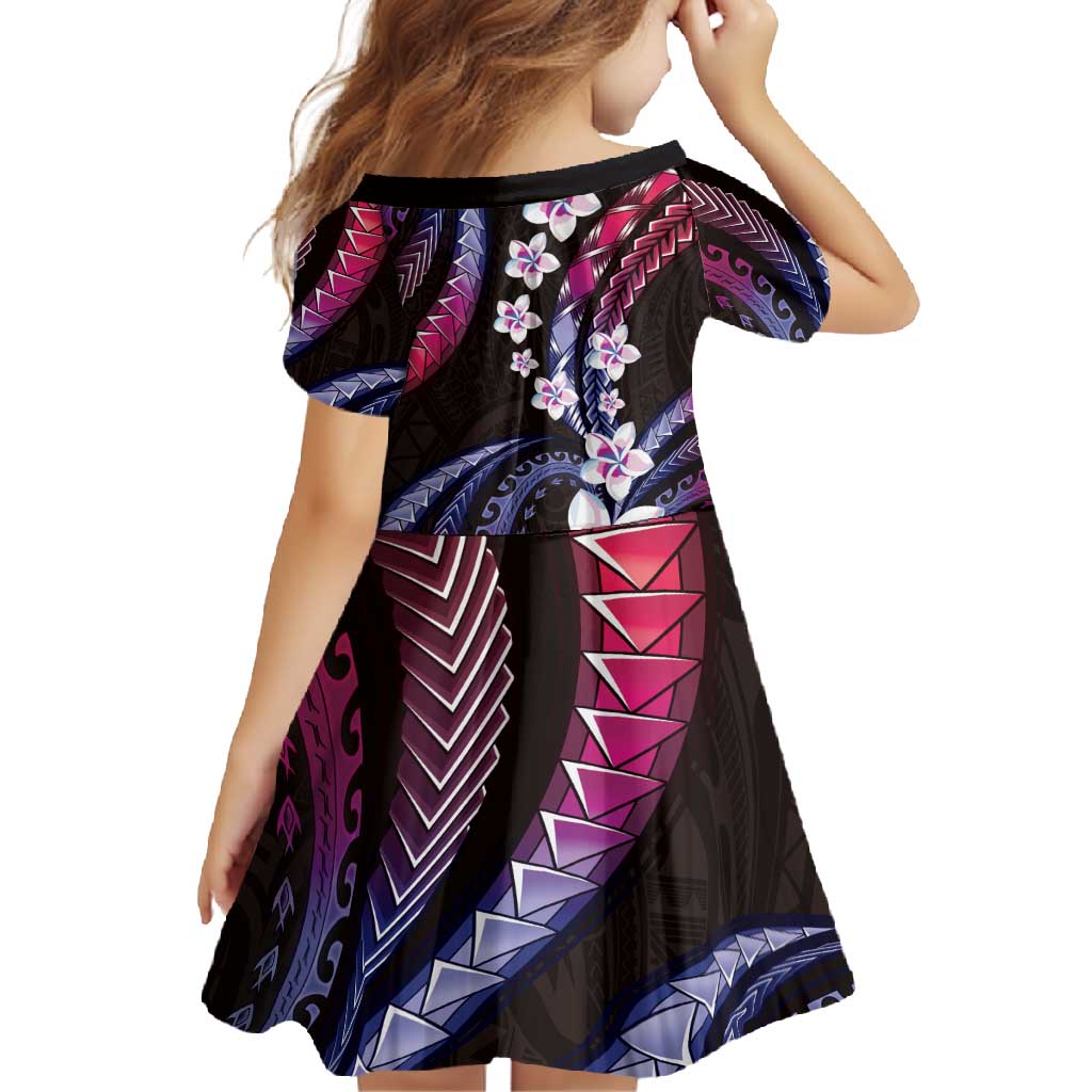 Hawaii Plumeria Family Matching Summer Maxi Dress and Hawaiian Shirt Sweet Gradient Polynesian Pattern