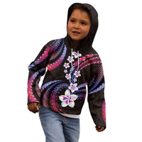 Hawaii Plumeria Kid Hoodie Sweet Gradient Polynesian Pattern