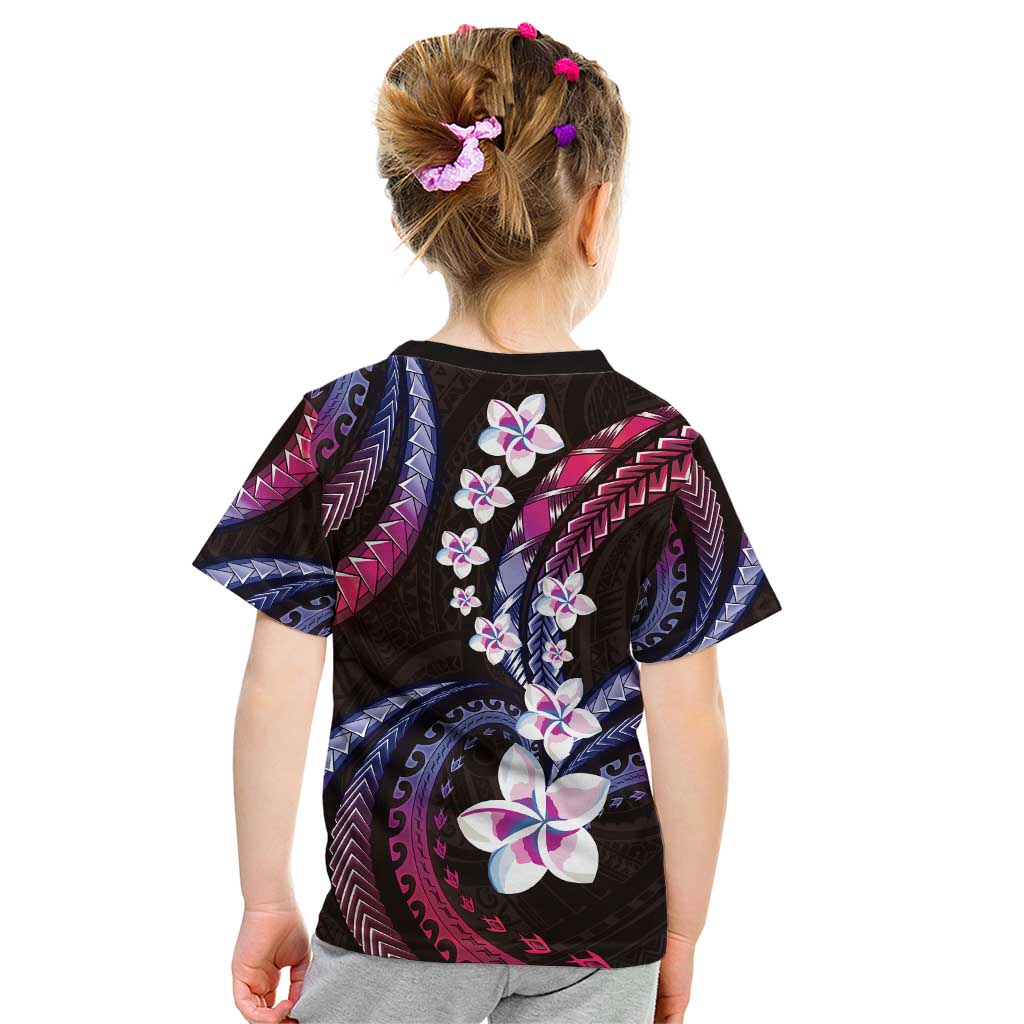 Hawaii Plumeria Kid T Shirt Sweet Gradient Polynesian Pattern