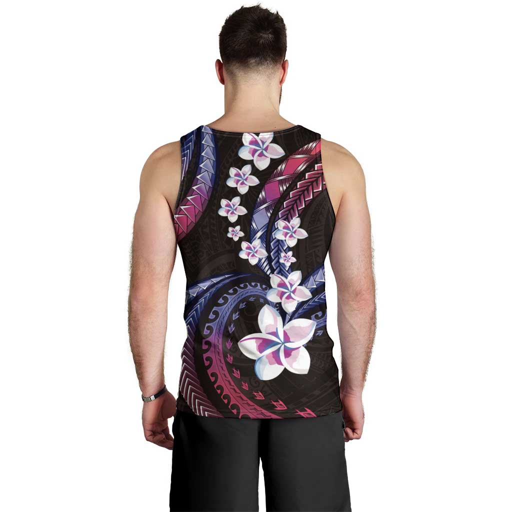 Hawaii Plumeria Men Tank Top Sweet Gradient Polynesian Pattern