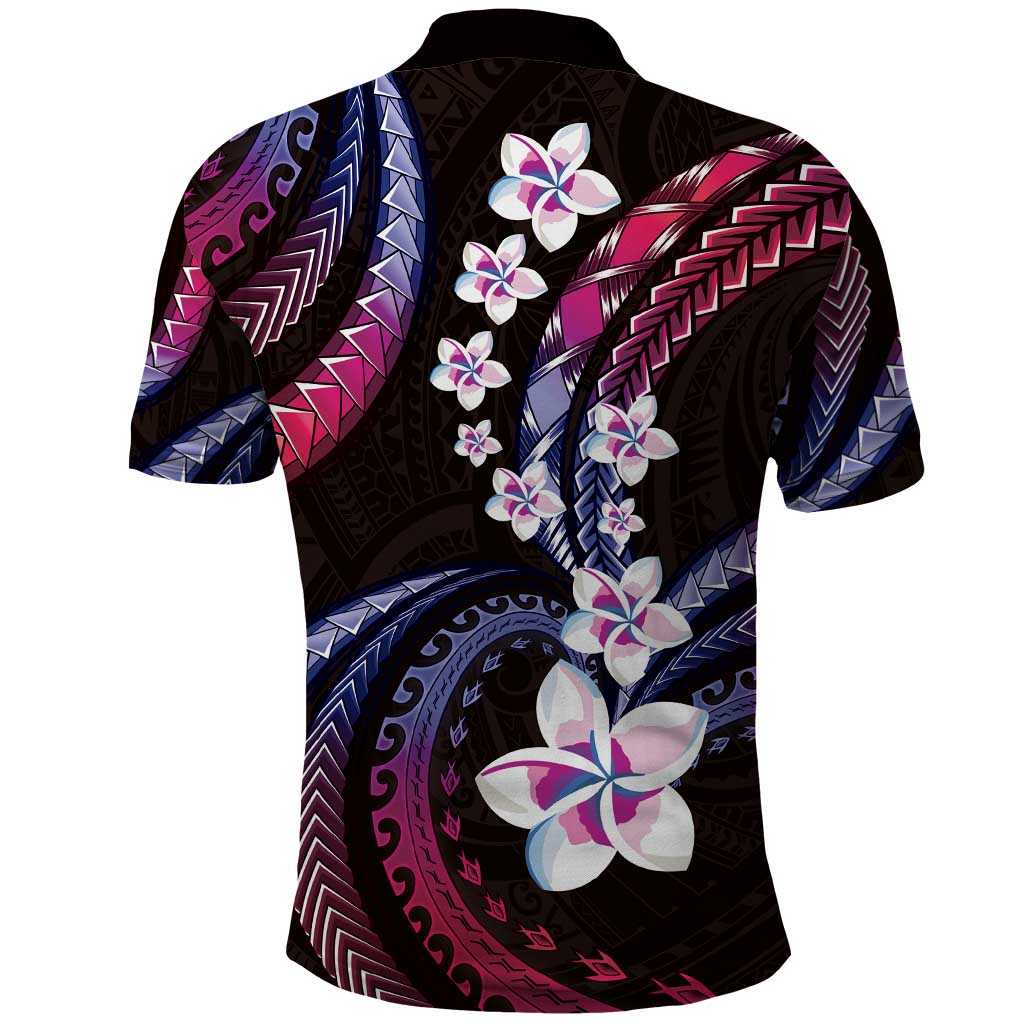 Hawaii Plumeria Polo Shirt Sweet Gradient Polynesian Pattern