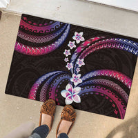 Hawaii Plumeria Rubber Doormat Sweet Gradient Polynesian Pattern