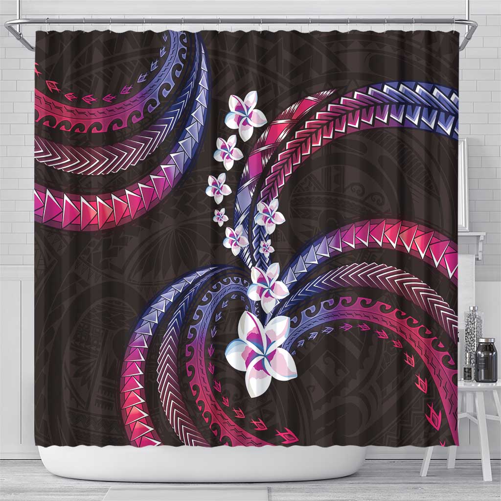 Hawaii Plumeria Shower Curtain Sweet Gradient Polynesian Pattern