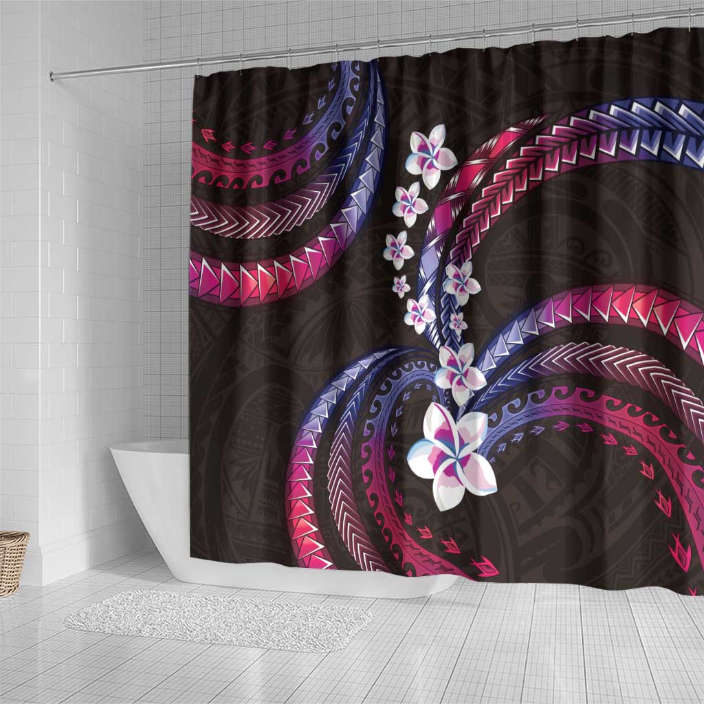 Hawaii Plumeria Shower Curtain Sweet Gradient Polynesian Pattern