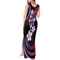 Hawaii Plumeria Tank Maxi Dress Sweet Gradient Polynesian Pattern