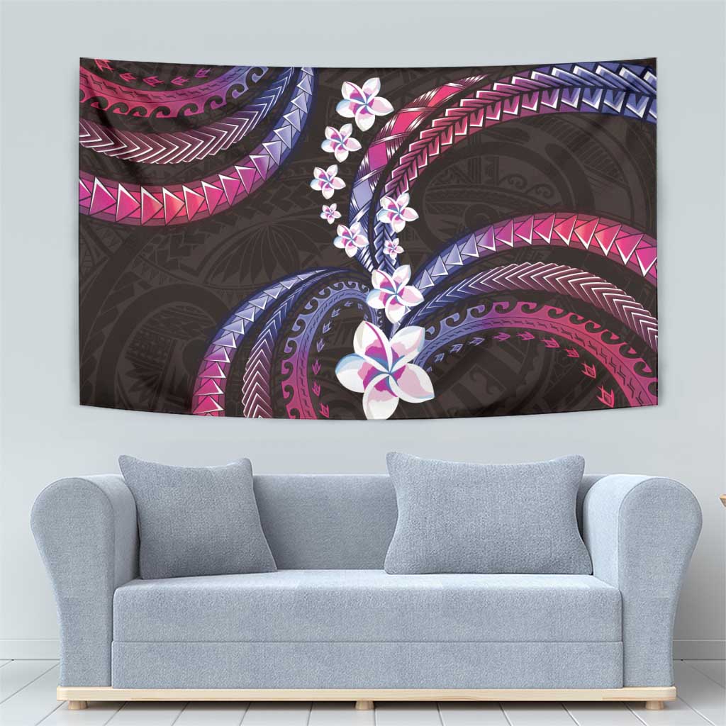 Hawaii Plumeria Tapestry Sweet Gradient Polynesian Pattern