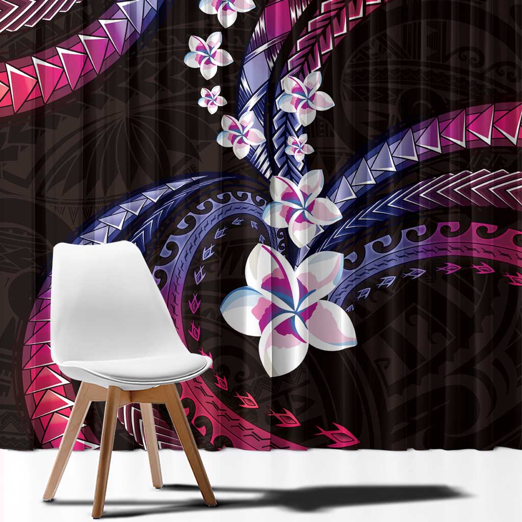 Hawaii Plumeria Window Curtain Sweet Gradient Polynesian Pattern