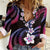 Hawaii Plumeria Women Casual Shirt Sweet Gradient Polynesian Pattern
