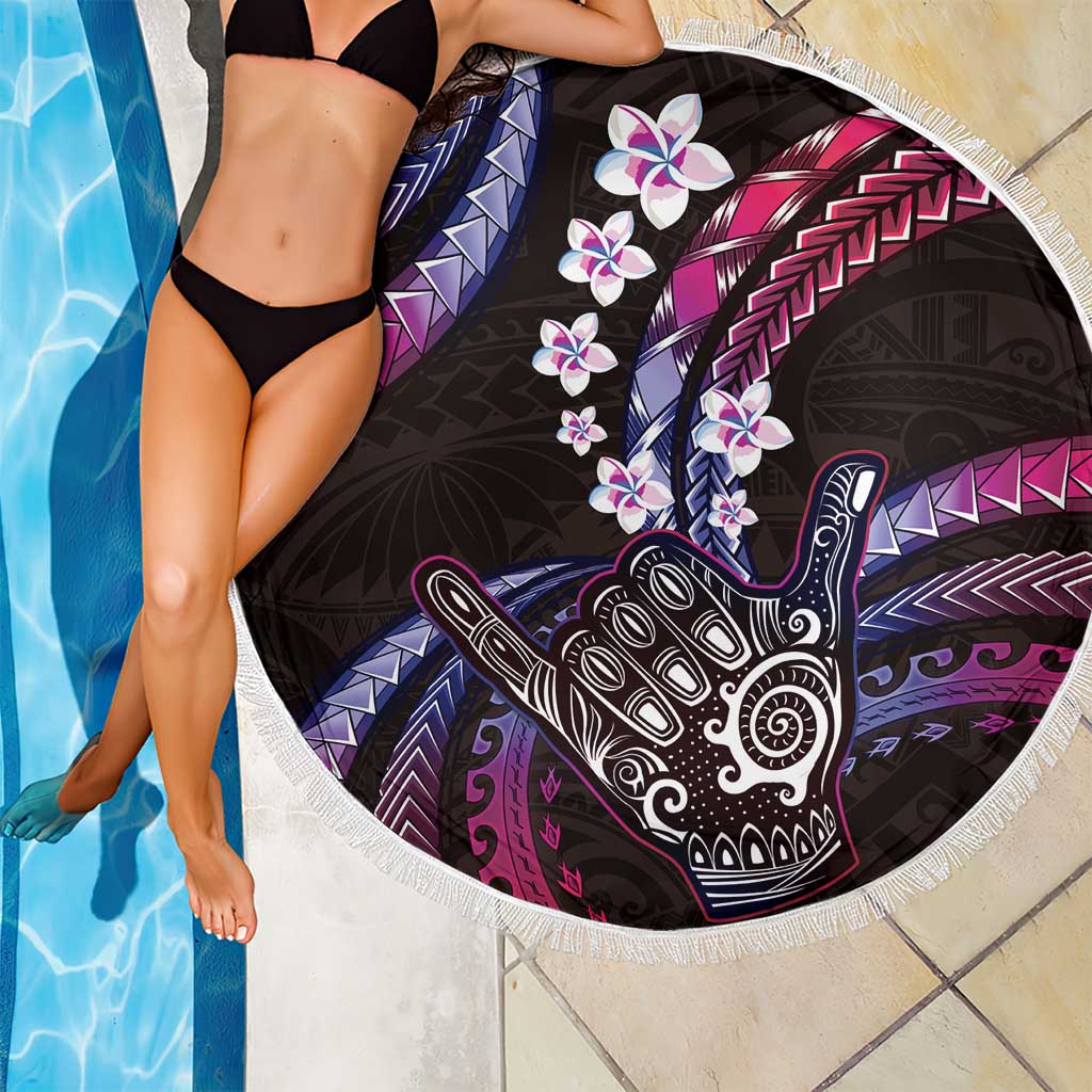 Hawaii Shaka Sign Beach Blanket Fantastic Frangipani Sweet Vibes