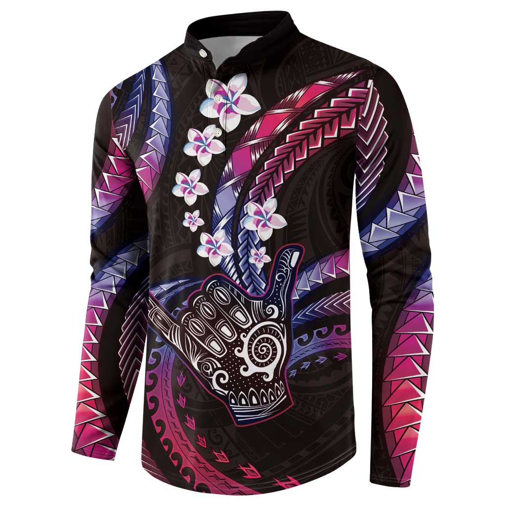 Hawaii Shaka Sign Button Sweatshirt Fantastic Frangipani Sweet Vibes