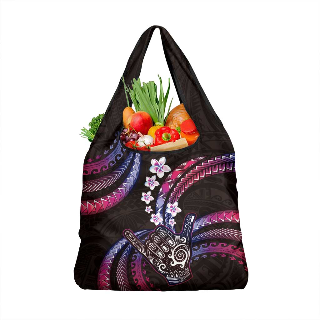 Hawaii Shaka Sign Grocery Bag Fantastic Frangipani Sweet Vibes