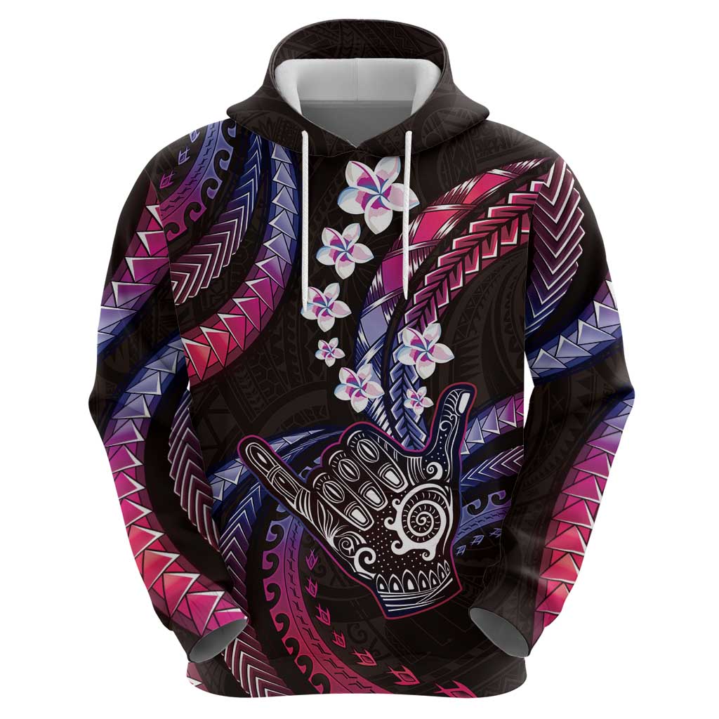 Hawaii Shaka Sign Hoodie Fantastic Frangipani Sweet Vibes