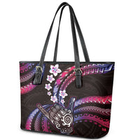 Hawaii Shaka Sign Leather Tote Bag Fantastic Frangipani Sweet Vibes